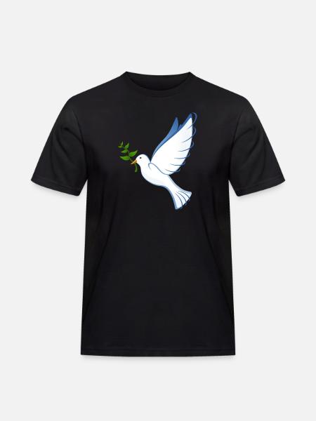 Taube - Männer Workwear T-Shirt - Schwarz
