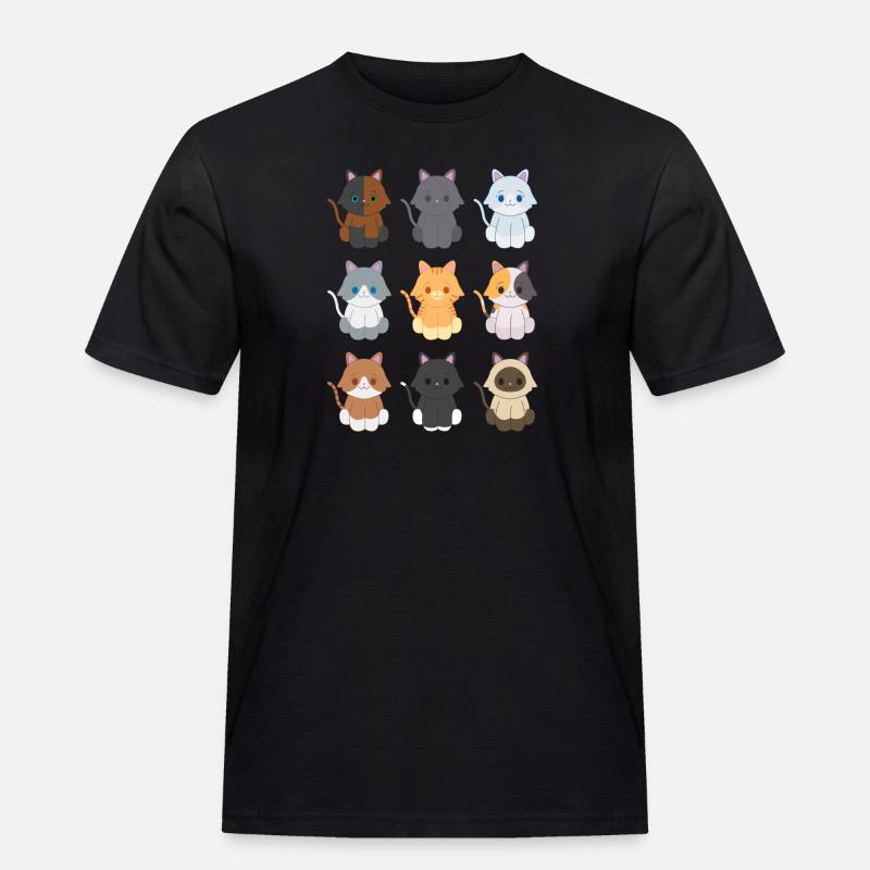 9 kleine Kätzchen - Männer Workwear T-Shirt - Schwarz