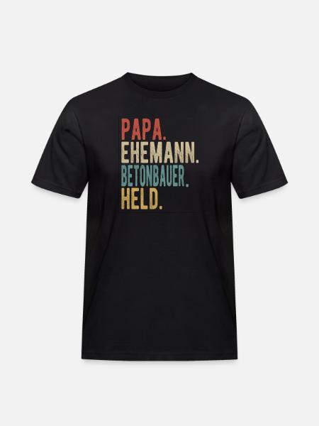 Betonbauer Papa Ehemann Held - Männer Workwear T-Shirt - Schwarz