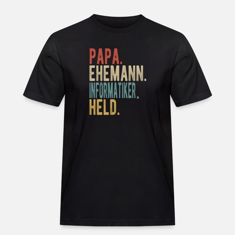 Informatiker Papa Ehemann Held - Männer Workwear T-Shirt - Schwarz