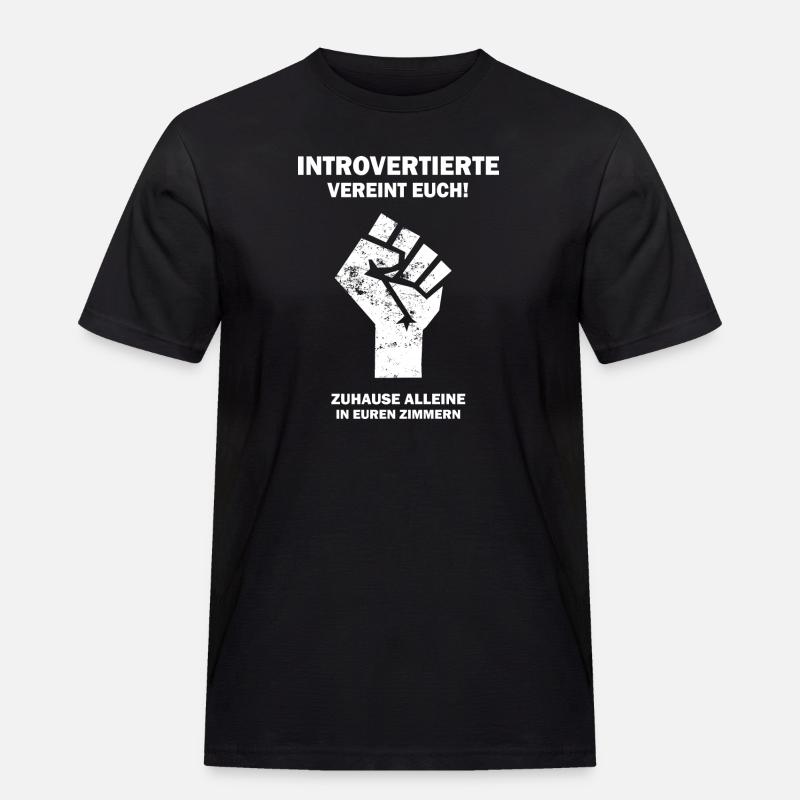 Introvertierte vereint euch - Männer Workwear T-Shirt - Schwarz