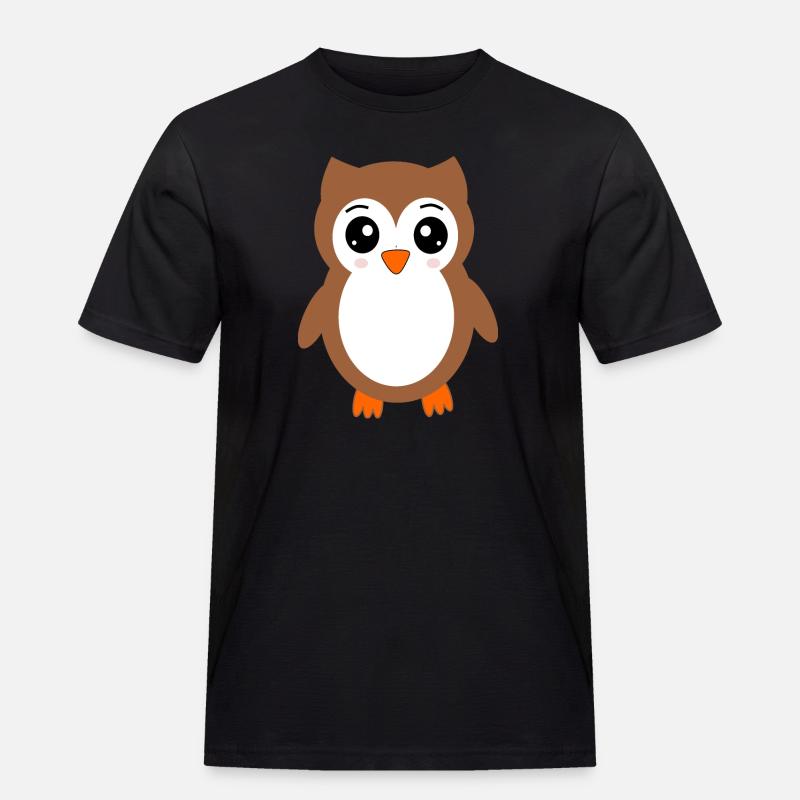 braune Eule Vogel Vogelschutz - Männer Workwear T-Shirt - Schwarz