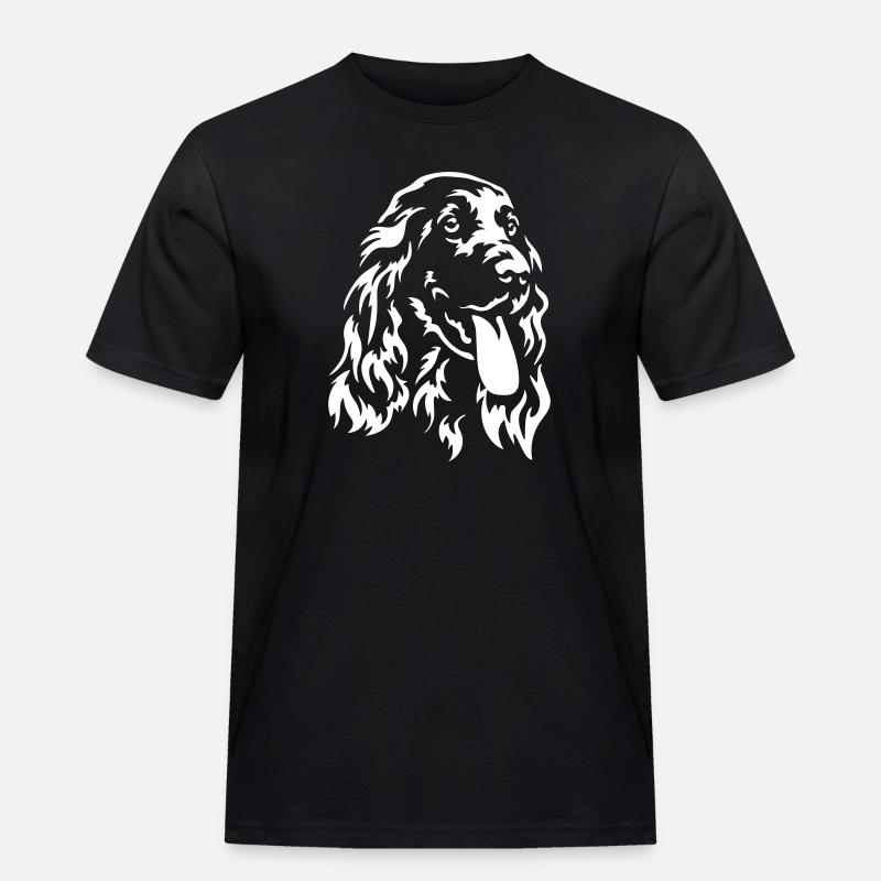 Cocker Spaniel Head « Black Edition » - T-shirt Workwear homme - noir