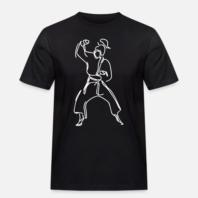 Weibliche Karateka - Männer Workwear T-Shirt - Schwarz
