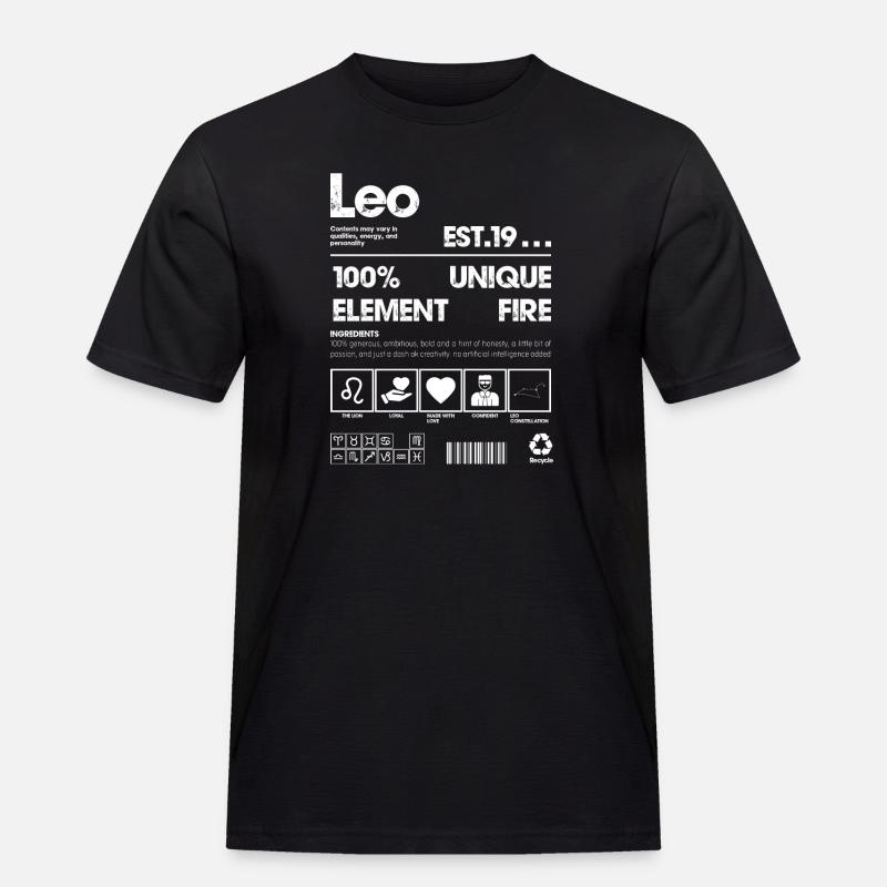 Löwe Sternzeichen - Männer Workwear T-Shirt - Schwarz