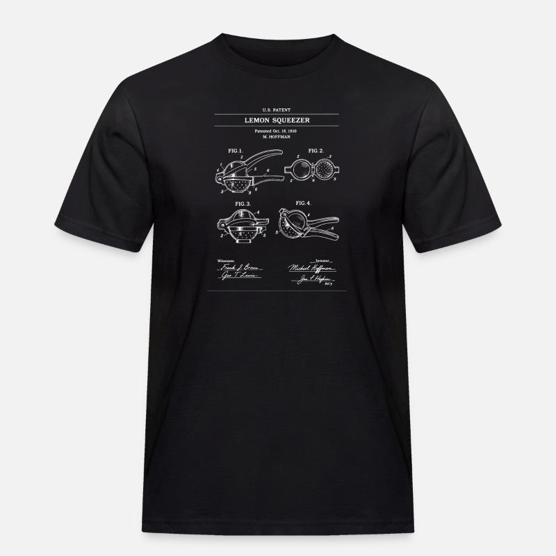 Lemon Squeezer Patentlinien-Kunst - Männer Workwear T-Shirt - Schwarz