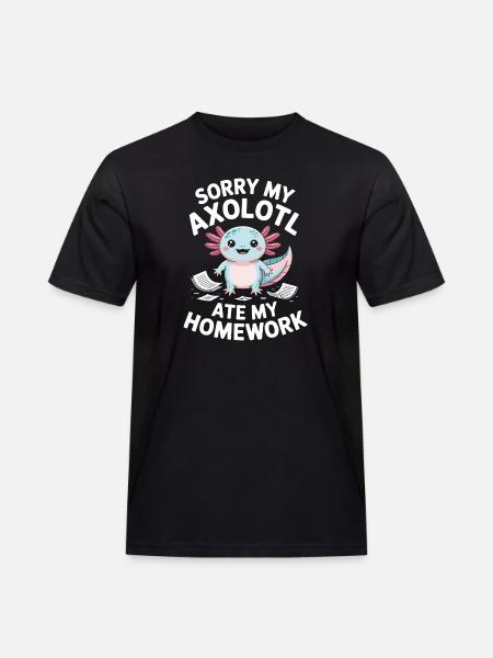 Axolotl Ate My Homework - Men's Workwear T-Shirt - black