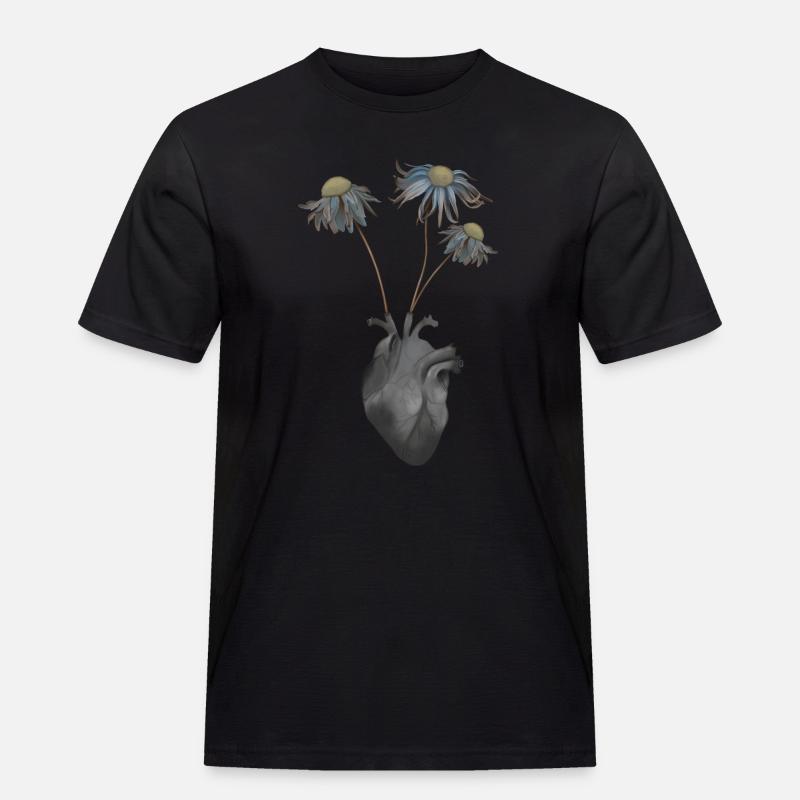 Totes Herz - Männer Workwear T-Shirt - Schwarz