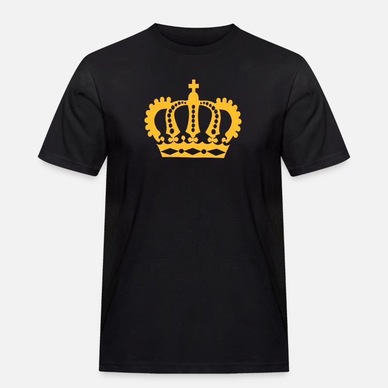 Krone Sieger König - Männer Workwear T-Shirt - Schwarz