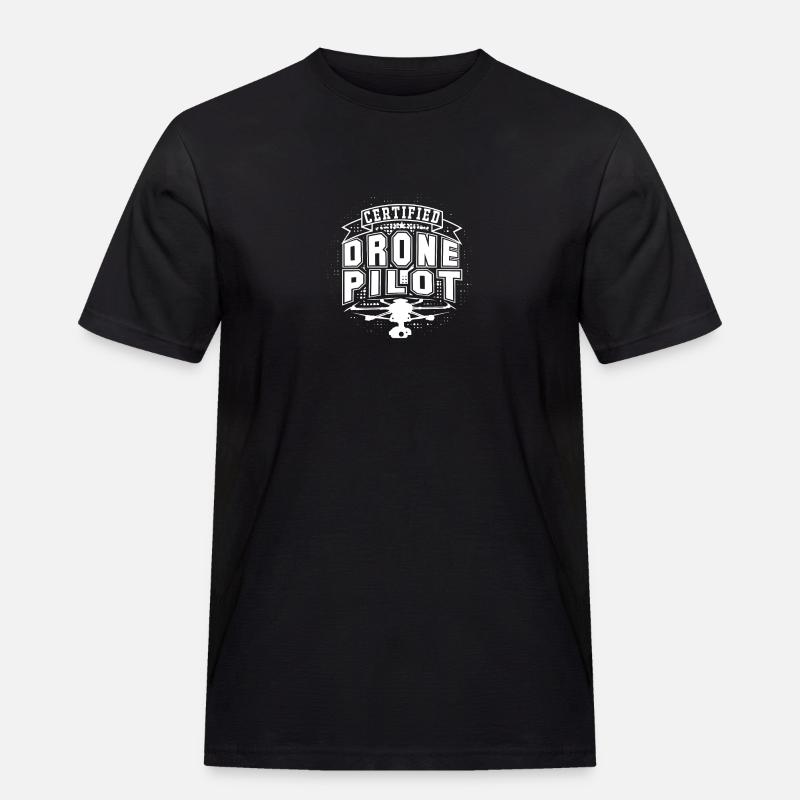 Certified Drone Pilot - Männer Workwear T-Shirt - Schwarz