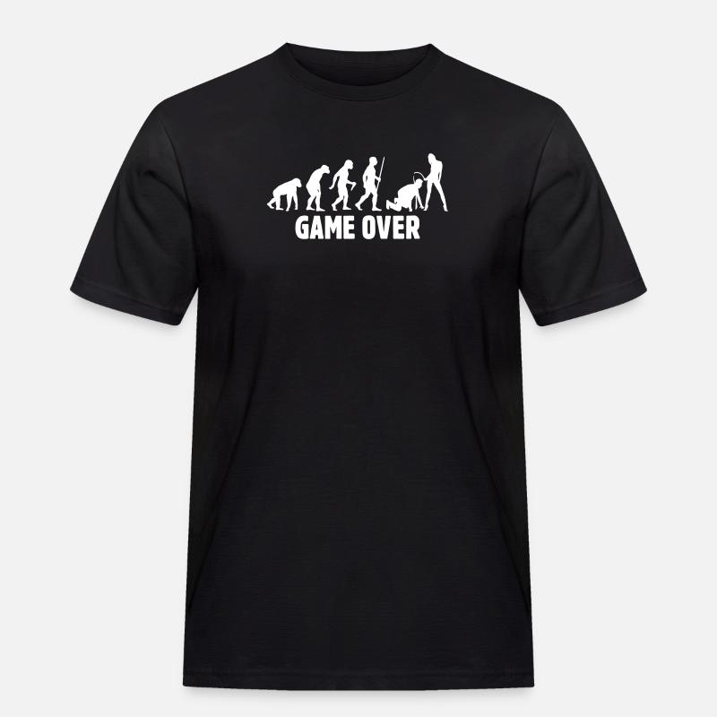 Game Over Married Guy - Männer Workwear T-Shirt - Schwarz