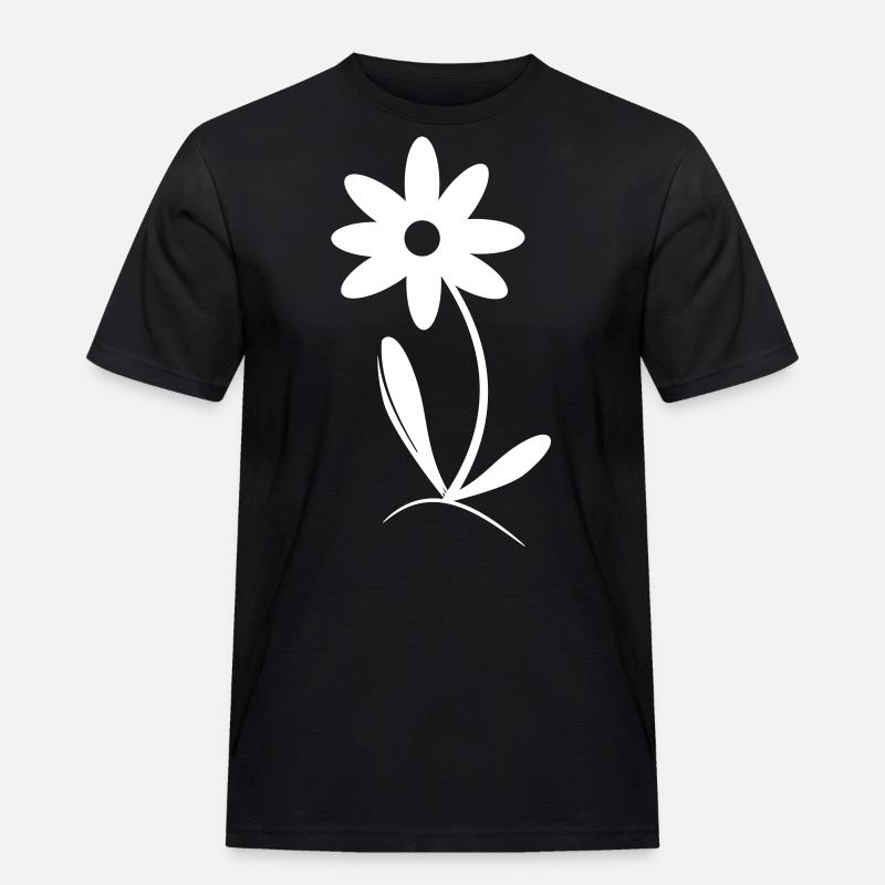 Blume Blümchen - Männer Workwear T-Shirt - Schwarz