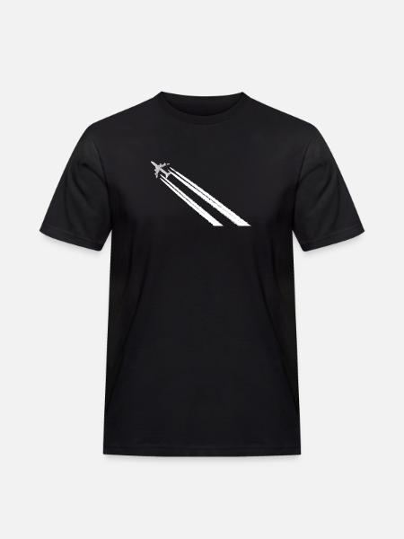 plane_w - Männer Workwear T-Shirt - Schwarz