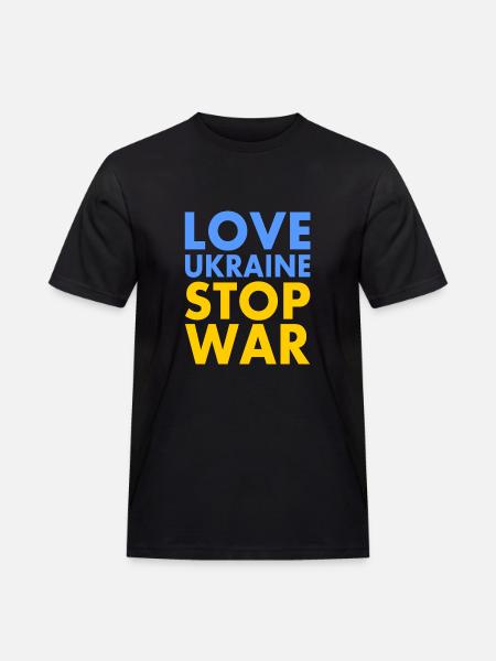 Love ukraine stop war - Men's Workwear T-Shirt - black