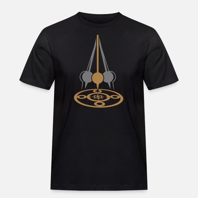 Foucault's pendulum (2c) - Männer Workwear T-Shirt - Schwarz