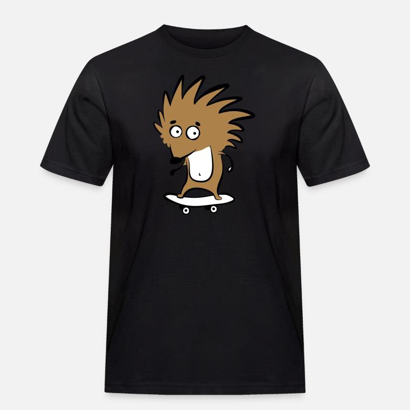 Skate-Igel "Knut H. Heckmann" - Männer Workwear T-Shirt - Schwarz