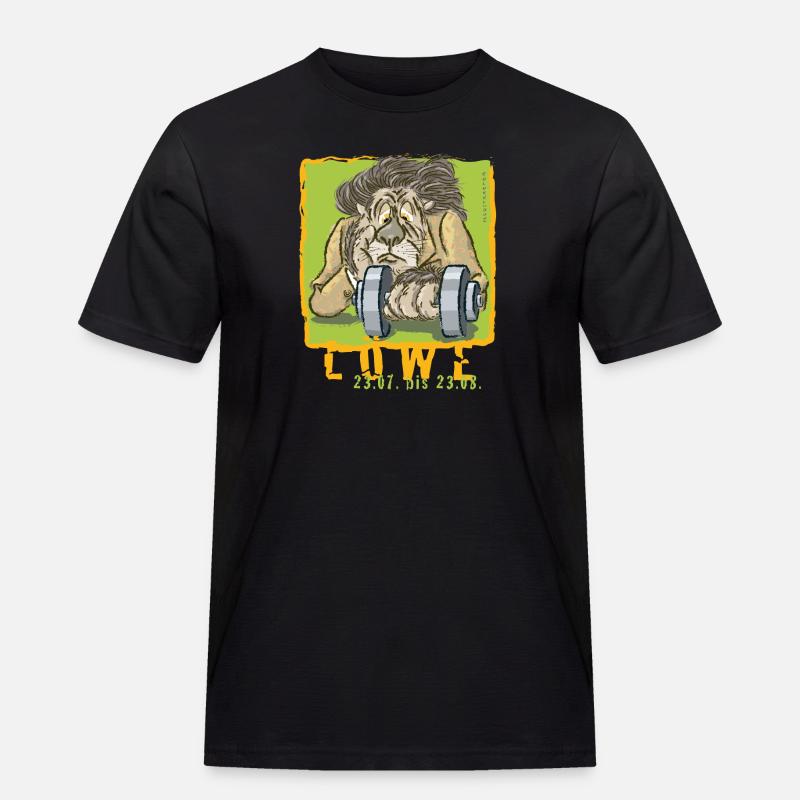 Sternzeichen - Löwe - Männer Workwear T-Shirt - Schwarz