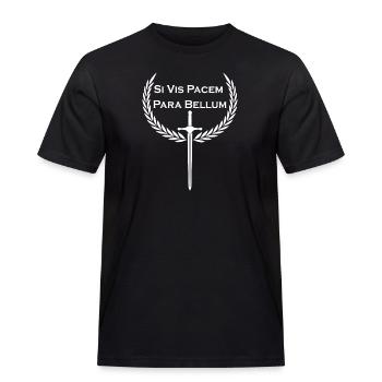 Si Vis Pacem Para Bellum - lateinisches Sprichwort - Männer Workwear T-Shirt - Schwarz - Vorne - AI Model Male 178 light (178cm)