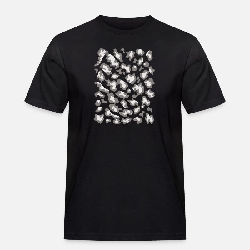 Schneeleopard Muster hell - Männer Workwear T-Shirt - Schwarz