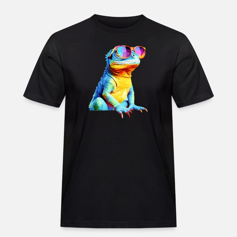 Hacko, die Brilleneidechse - Männer Workwear T-Shirt - Schwarz