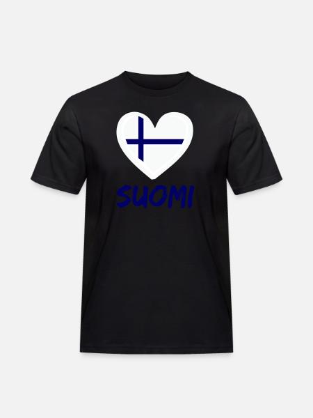 finland suomi - Männer Workwear T-Shirt - Schwarz
