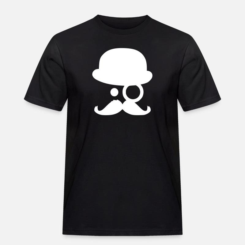 Moustache - by www.CodeShirt24.de - Männer Workwear T-Shirt - Schwarz