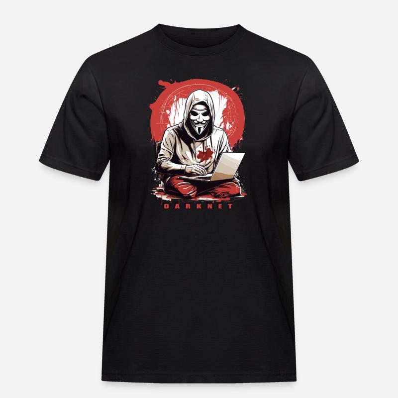 Anonymous Hacker - Männer Workwear T-Shirt - Schwarz