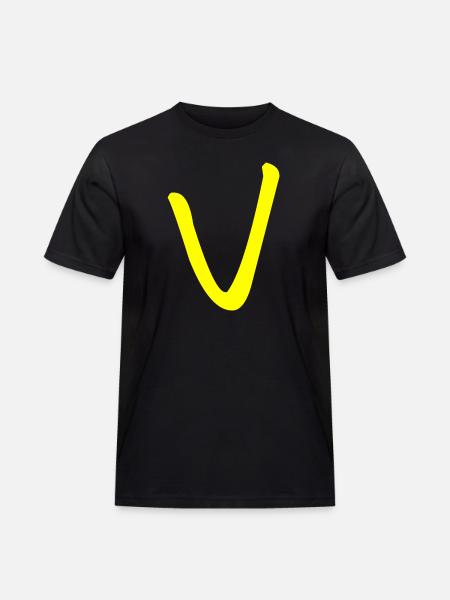 Buchstabe V - Männer Workwear T-Shirt - Schwarz
