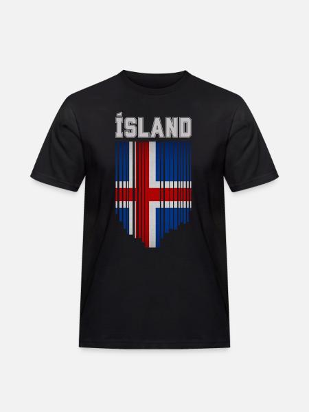 Flag of Iceland, Icelandic pride - Men's Workwear T-Shirt - black