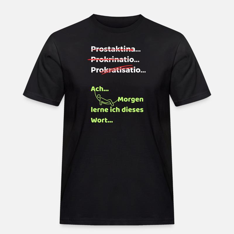 Prokrastination Witz lustiger Spruch Hängematte - Männer Workwear T-Shirt - Schwarz