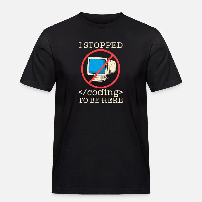 Coding funny saying programmer - Men's Workwear T-Shirt - black