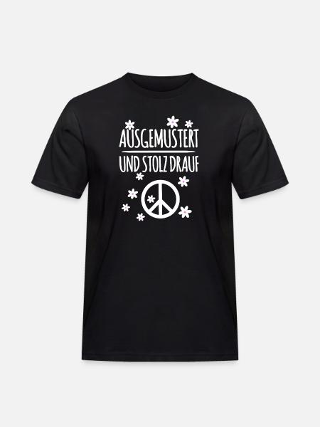 Peace Symbol Ausgemustert - Männer Workwear T-Shirt - Schwarz