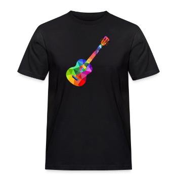 Bunte Regenbogen Gitarre Rainbow Musik Gitarrist - Männer Workwear T-Shirt - Schwarz - Vorne - AI Model Male 178 light (178cm)