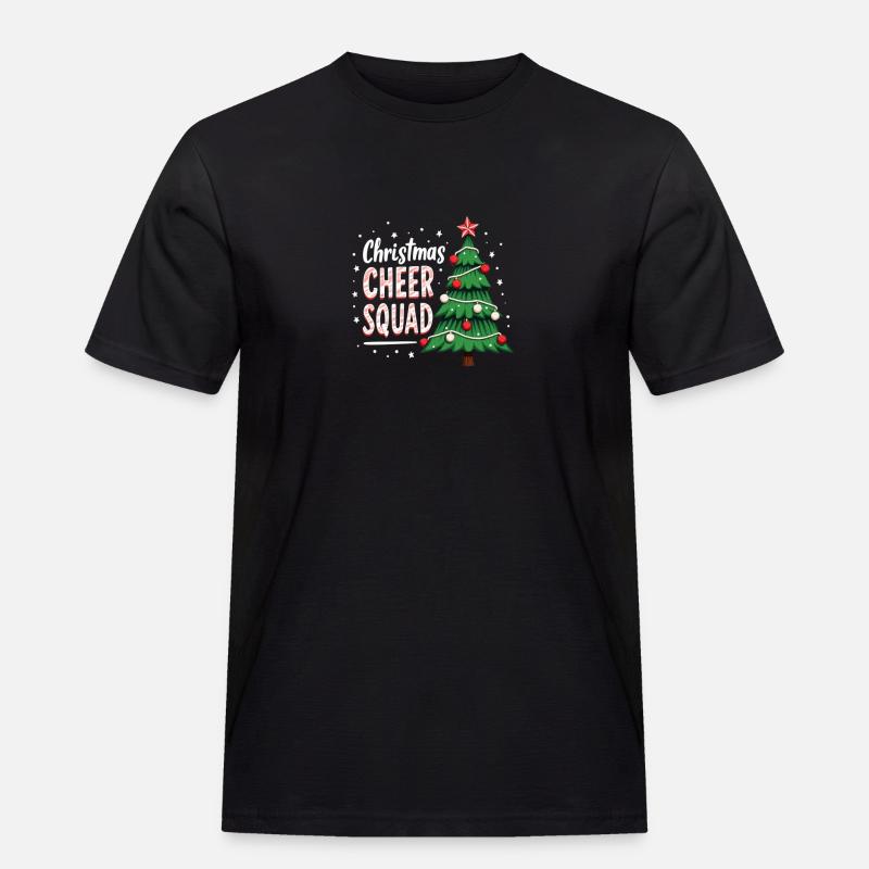 Weihnachtsfreude Cheer Squad Baum Spaß - Männer Workwear T-Shirt - Schwarz