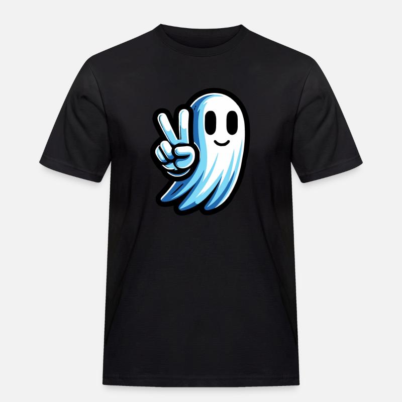 Geist Peacezeichen - Männer Workwear T-Shirt - Schwarz