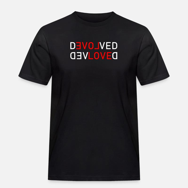 Love Devolved - Männer Workwear T-Shirt - Schwarz