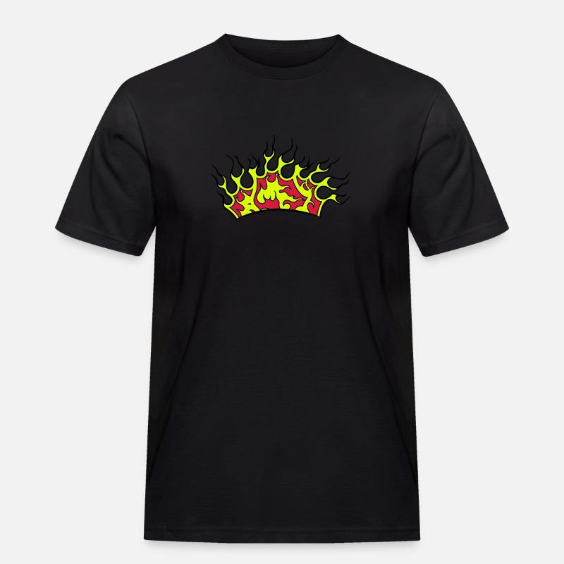 Fire flames crown - Men's Workwear T-Shirt - black
