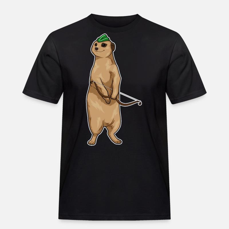 Erdmännchen Bogenschütze Bogen - Männer Workwear T-Shirt - Schwarz