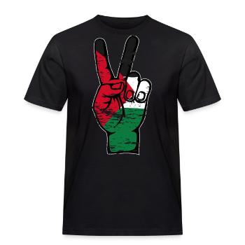 Palästina Flagge Frieden Victory Symbol used - Männer Workwear T-Shirt - Schwarz - Vorne - AI Model Male 178 light (178cm)