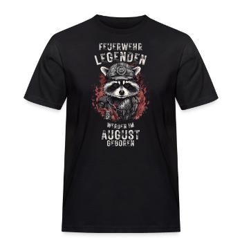 Feuerwehr Legenden sind im August geboren - Männer Workwear T-Shirt - Schwarz - Vorne - AI Model Male 178 light (178cm)
