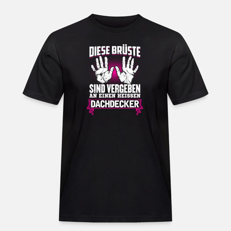 DACHDECKER - Brüste - Männer Workwear T-Shirt - Schwarz