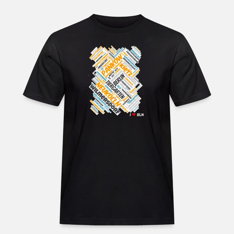 Berlin - Männer Workwear T-Shirt - Schwarz