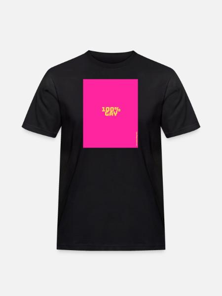 100 % Gay - Männer Workwear T-Shirt - Schwarz