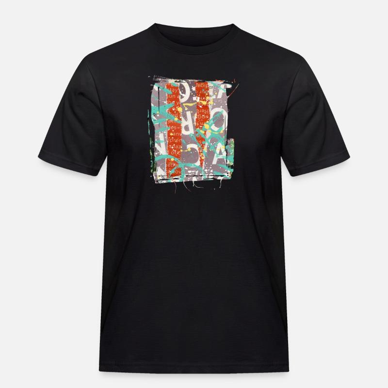 Zeitungsausschnitte Scrapbook Zeitschriften Alphabet Code - Männer Workwear T-Shirt - Schwarz
