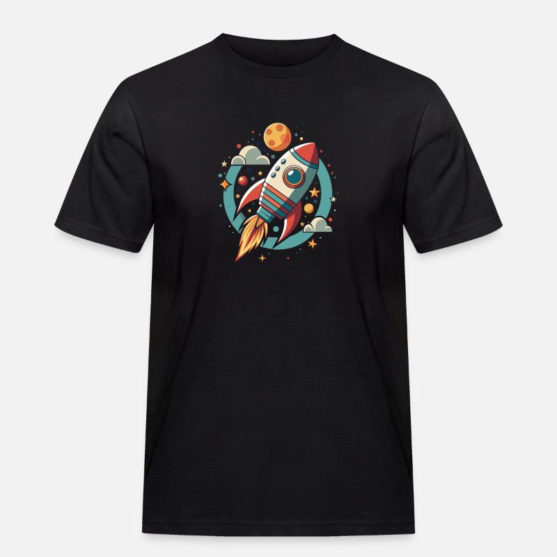 FUSÉE DANS L’ESPACE - T-shirt Workwear homme - noir
