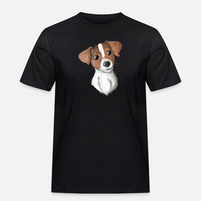 Jack Russell Pattern 4 - Männer Workwear T-Shirt - Schwarz