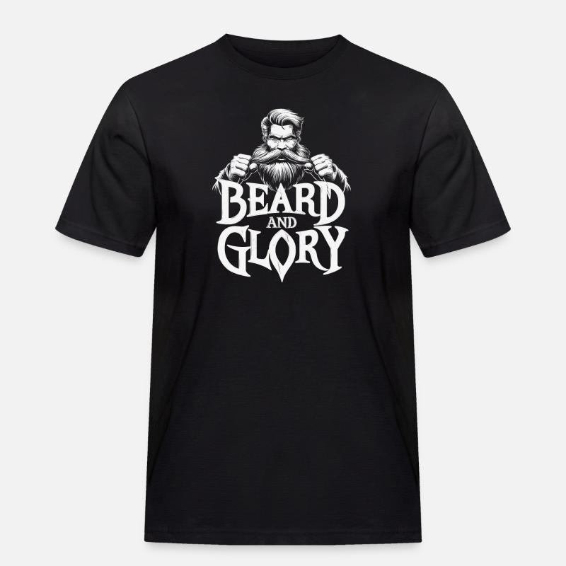 Bart und Ruhm - Männer Workwear T-Shirt - Schwarz