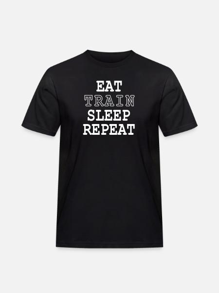 Fit Life - Eat, Train, Sleep, Repeat - Men's Workwear T-Shirt - black
