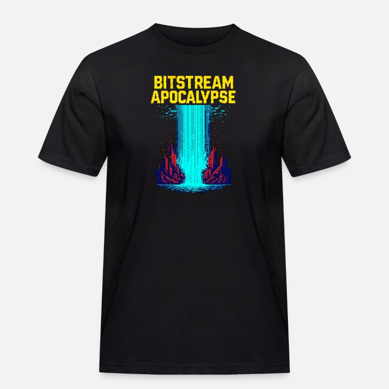 Bitstream Apokalypse - Männer Workwear T-Shirt - Schwarz