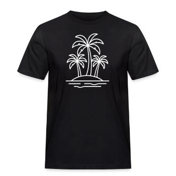 Palmen Insel Urlaub - Männer Workwear T-Shirt - Schwarz - Vorne - AI Model Male 178 light (178cm)